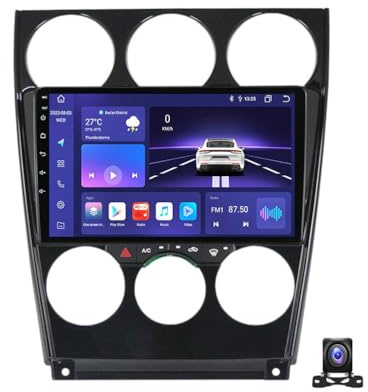 JHYUUKAU Android 13 Radio Coche Estéreo para Mazda 6 2004~2015 Pantalla Táctil De 9 Pulgadas Navigation Multimedia Reproductor Apoyo 4G/RDS/DSP/Android Auto/Carplay,8 Core m800s 8g+256g