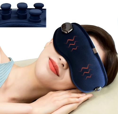 mymai Augenmassagegerät, Augenmaske mit Wärme und Vibration, 3 Modi, faltbares Kopfmassagegerät zur Verringerung von Augenbelastungen und Entlastung