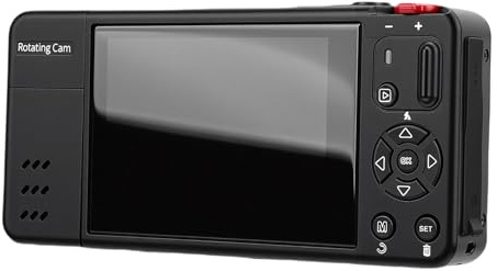Annadue 4K-Digitalkamera, 64-MP-Selfie-Kamera mit Rotierendem Objektiv, 18-fachem Zoom, um 270° Drehbarem Bildschirm, Integriertem Blitz, 16 Lustigen Filtern, Perfekt für Jugendli