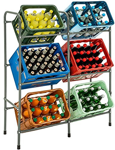 TecTake Étagère en Acier pour caisses Meuble de Rangement de Boissons Bouteilles - diverses modèles - (pour 6 caisses | no. 401728)