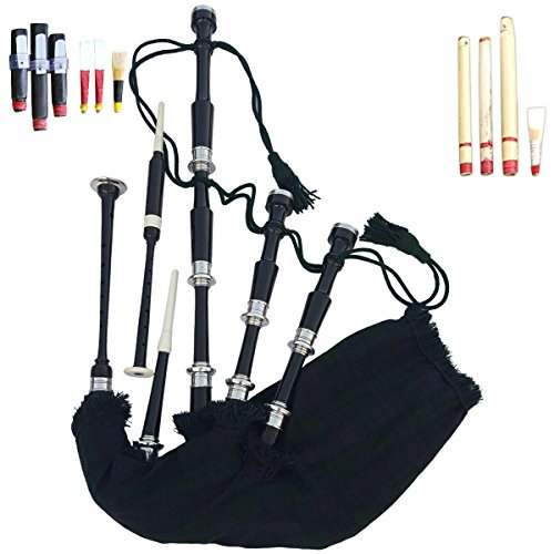 Großartiges Highland-Dudelsack-Set aus Rosenholz mit vernickelten silberfarbenen Halterungen.