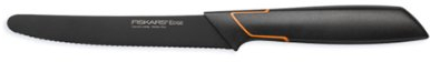 Fiskars Tomatenmesser, Modernes Design, Gezahnte Klinge, Gesamtlänge: 25 cm, Qualitätsstahl/Kunststoff, Edge, 1003092, Schwarz