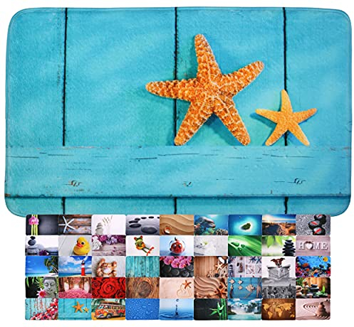 Sanilo Badteppich I viele schöne Badematten zur Auswahl I Badvorleger sehr weich und rutschfest I waschbar und schnelltrocknend (50 x 80 cm, Starfish)