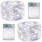 FANSIR Led Fairy String Lights, 2 Pack 50 LED Silver Wire Fairy String Lights Battery Operated LED Twinkle Waterproof Lights for Bedroom, Christmas, Party, Wedding Outdoor Indoor Decor(Cool White)