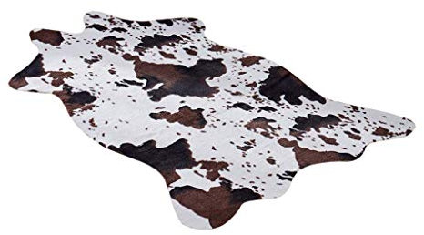 Backbayia Kunstfell Teppich rutschfest Bettvorleger Bodenteppich für Wohnzimmer, Schlafzimmer (Kuh)