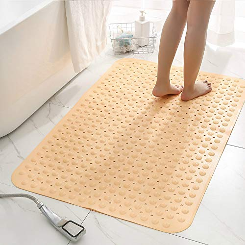 U/A Große Badezimmer-Anti-Rutsch-Matte, PVC, verdickt, Dusche, Massage, Doppelzweck, mit Saugnapf, große Fläche, schützt vor Stürzen, Duschmatte, Grau, super große Größe 80 x 120 cm