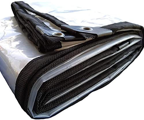 HYHMJ-Bâche [130g/m²] Bâche Étanche, Pour Mobilier De Jardin, Piscine, Auto, Camion Étanche & Résistant Aux Déchirures Canopée Protection Tapis De Sol Extérieur,Clear,4.4x6m