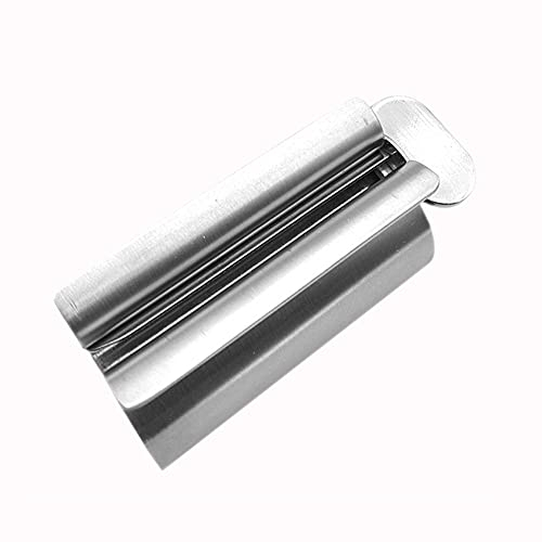 Naiyafly Exprimidor de pasta de dientes, escurridor de tubo de acero inoxidable para pintura al óleo, cosméticos, gel para el cabello, pasta de tomate