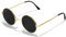 KANASTAL Runde Sonnenbrille Herren Damen Klassische Retro Polarisierte Sonnenbrille Rund mit Metallrahmen Vintage Hippie Rave Brille UV400 Schutz, Gold Rahmen Schwarze Gläser