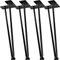 STILISTA 4er Set Hairpin Legs Möbelfüße mit Zwei Stangen 10 bis 70 cm, schwarz oder Silber