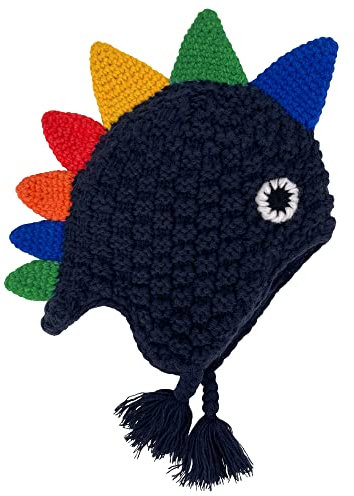 Jungen Mädchen Gestrickte Dinosaurier Hüte, Cartoon Kinder Winter Warme Süße Mütze(Navy blau,3-4 Jahre)