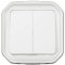 Legrand - Commande pour fonction double interrupteur ou va-et-vient 10A ou poussoir 10A étanche Plexo complet pour montage en apparent blanc