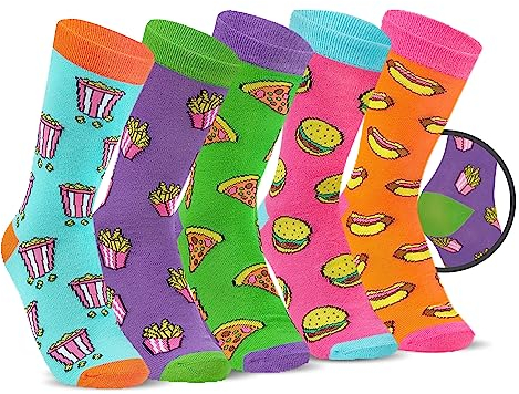 CityComfort Wadenstrümpfe Damen Bunte Socken Lustig für Jugendliche & Frauen, bequeme Damensocken, 5er Set (Mehrfarbig Mix)