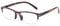 DOOViC Blaulichtfilter Lesebrille 3.0 für Herren/Damen Halbrahmen Rechteckig Braun Lesehilfe mit Sehstärke