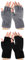 SATINIOR 2 Paar Winter Fingerlose Handschuhe Thermo Halbfinger Strickhandschuhe für Herren Outdoor (Schwarz, Hellgrau)