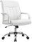 Yaheetech Ergonomischer Bürostuhl aus Kunstleder, gepolsterter Bürostuhl, neigbar, Sitzhöhe verstellbar, Belastung 136 kg, Weiß