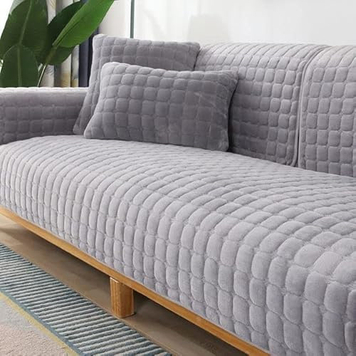 uyeoco Samt Sofabezug 1 2 3 4 Sitzer Couchbezug L Form Ecksofa Sofa/Couch überwurfdecke, Samt Couch Überwürfe Sofahusse Sofaüberwürfe rutschfest Sofa Abdeckung (Color : D, Size : 110x160cm)