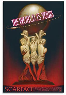 FANGZUO Scarface Filmposter The World Is Yours, Posterdruck, Kunst, Wandbild, Leinwand, Poster, moderne Schlafzimmerdekoration, 30 x 45 cm