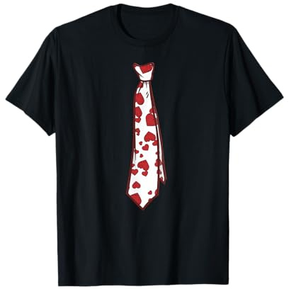 Valentinstag Motiv Krawatte mit Herzen für Damen & Herren T-Shirt