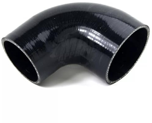 Raccord droit coudé à 90 degrés en silicone de 64 à 76 mm, longueur 3 plis 102 mm renforcé, turbo/refroidisseur intermédiaire/tuyau d'admission, tuyau hydraulique industriel (noir)