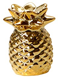 Dekorative Ornamente aus Keramik,Ananas Home Decor Deko Dekoration,Hausdekorationen Wohnzimmer,Wohndekorationen,für Muttertag,Jubiläum,Geburtstag,Einweihungsparty,Gold,S,Durchmesser 5cm,Höhe 6.5cm