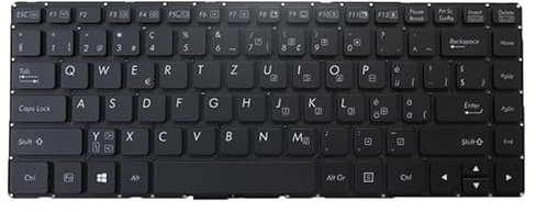 Laptop-Tastatur für GETAC S410 S410G1 S410 G1 Schweizerdeutsch SG SG-RO ohne Hintergrundbeleuchtung, Schwarz, ohne Rahmen, neu