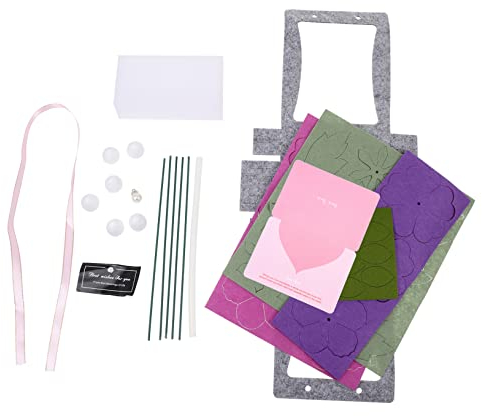CORHAD 1 Satz Handgefertigter Blumenkorb Filzblumen Kunstspielzeug Machen Sie Ihren Blumenstrauß Puzzle-spielzeug Handdekor Lernspielzeug Nicht Gewebt Papierblumen Kind Handbuch