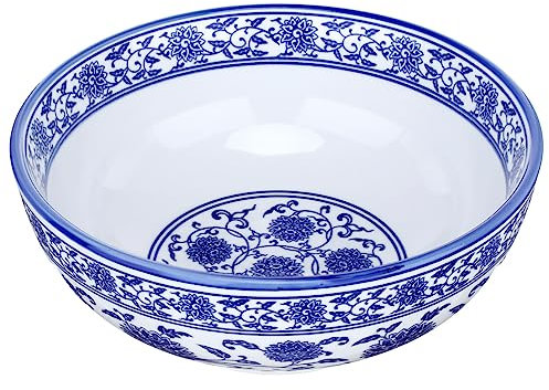 Cabilock 1pièce Bol Céramique Chinoise Bol Ramen Bleu Et Blanc Pour Soupe Salades Nouilles Et Céréales Pour Maison Restaurant Et Fête