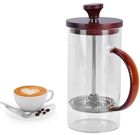Transparent French Press Coffee Maker, Coffee Press Pot Tea Maker 400ml Glass Espresso Press Coffee Kettle Container for Hot Cold