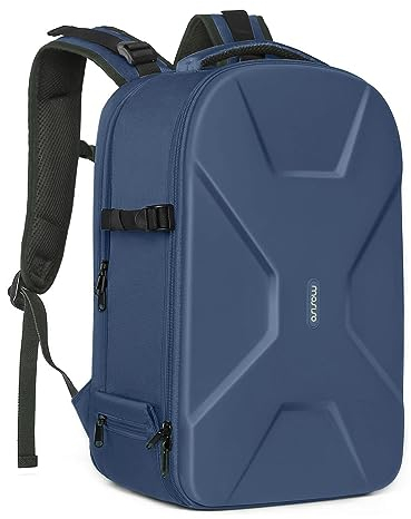MOSISO Camera Backpack, DSLR/SLR/Mirrorless Photography Camera Bag 15-16 inch Waterproof Hardshell Case with Tripod Holder&Laptop Compartment Compatible with Canon/Nikon/Sony, Steel Blue