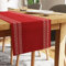 Encasa XO Dining Table Runner | Yarn Dyed Fine Ribbed Cotton | Size 32x183 cm | Ladder Red | Machine Washable