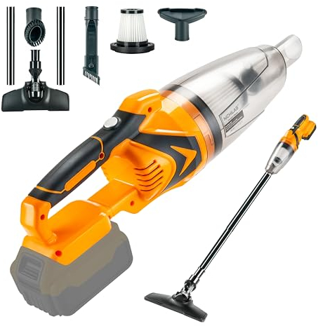 Nichilas Cordless Vacuum Cleaner Handheld Stick Vacuum Cleaner 10kPa Powerful Suction 4 Different Heads for Home Pets Floor Car, Compatible with DEWALT 20V MAX Batteries (NO Battery)