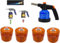 SMH LINE® Brûleur à gaz avec 4 cartouches à souder chalumeau à souder Allume-gaz Bunsen Brûleur à gaz avec flamme réglable Allumage piézo Soudure, SM-142