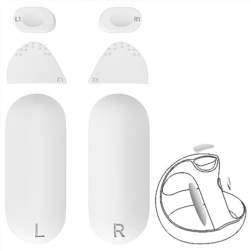 GEEKRIA Anti-Slip Silicone Pad Compatible with PSVR 2, PlayStation VR2 Grip Covers, Controller Grip Protector Sticker, Button Protection Pad Kit (White)