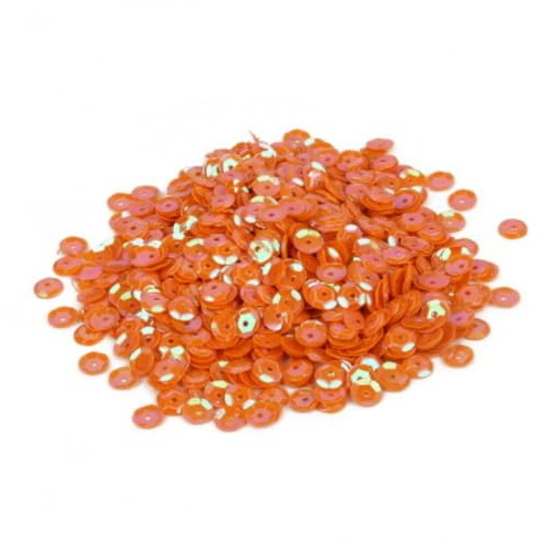 7200 Stück Durchmesser 6mm Pailletten,Lose Pailletten Sequin mit Loch,Pailletten zum Basteln,für Nähen DIY Basteln Kunsthandwerk Nagelkunst Schmuckherstellung Kleidungsdekoration,Orange