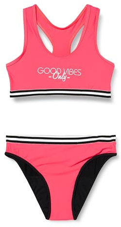 HAUTE PRESSION Diamant Maillot de Bain Deux pièces pour ado Menstruel uni Corail Fluo Léger/Moyen C01 T12 Ans Fille (1 par lot)