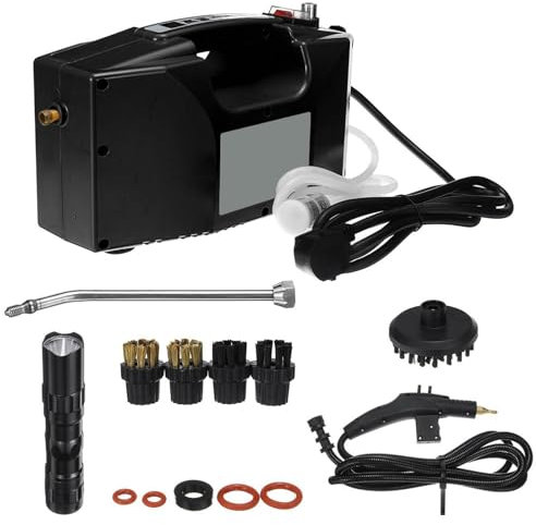 Handheld Steam Cleaner, 3.5Bar High Temperature and High Pressure Cleaning Machine, Used for Air Conditioning Kitchen Range Hood Cleaning and Disinfection Tools,2600W-Black