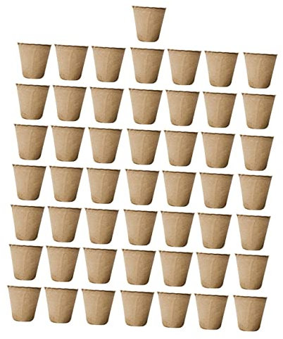 Kisangel 1 Satz 50st Runder Blumentopf Aus Papier Biologisch Abbaubare Töpfe Für Setzlinge Zimmerpflanzen Drinnen Leben Keimtopf Starter-wachsschalen Starttopf Garten Blumenbehälter Runden