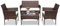 Yakimz Polyrattan Sitzgruppe Balkonmöbel 7-teilige Gartenmöbel Set, Terrassenmöbel für 4 Personen, inkl. Sitzpolster und Tisch, für Outdoor Terrasse Garten, Braun