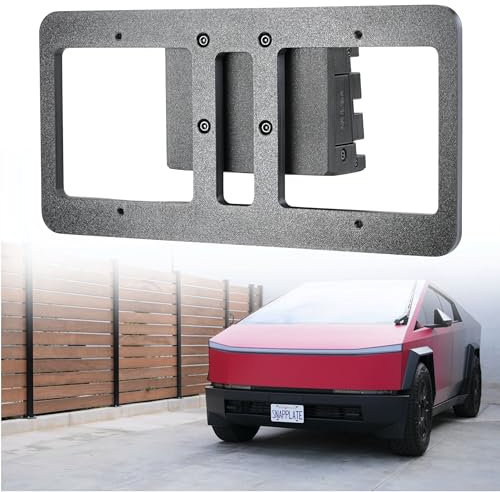 SnapPlate+ Front License Plate Holder - Strength-Optimized, Anti-Theft, Removable, Height-Adjustable, USA Made - for Tesla Cybertruck (2023-2025)