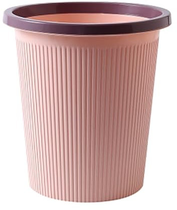 Lybunair Poubelle en plastique, poubelle ronde pour la maison et le bureau (Grand rose)