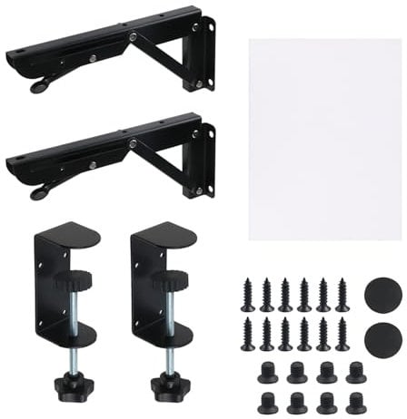 UTALIND 1 Pack Clamp-on Desk Extension Shelf Folding Keyboard Tray Platform for Wrist Rest, White Desk Extension Board, 15.7''x 11.8''