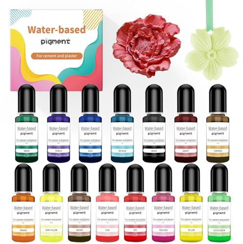 Wasserbasiertes Pigment, Farbpigmente für Gießpulver, Betonputz, flüssige Farbe, Gips Pigment, Zement, Epoxidharz Kunst, Schmuckherstellung, Harzguss DIY Handwerk, 10 ml Jeder