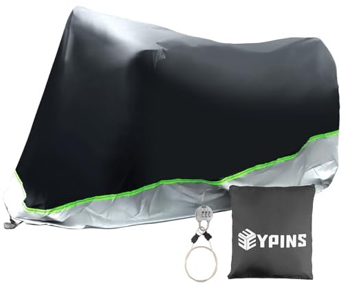 EYPINS Telo Coprimoto Impermeabile per Esterno 245x105x125 cm,Copertura Universale con Serratura a Combinazione Strisce Riflettenti per Moto e Scooter,Resistente al Vento e alla Polvere
