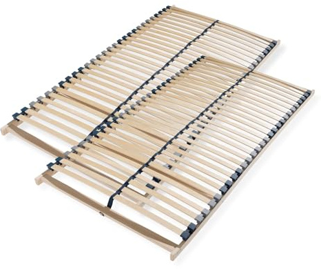 Sleepneo Stabiler Lattenrost 200x200, Lattenrahmen aus Buche, 28 Latten, 7 Komfortzone, Federholzrahmen Made in Germany, Lattenrost starr, Lattenrahmen 200x200 hohe Traglast bis 150Kg