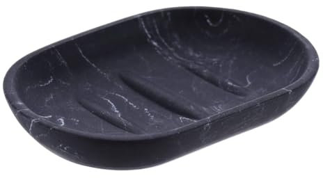 Tendance - Porte Savon polyresine - marbre Noir
