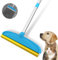 Carpet Rake for Dog Hair Remover: 2 in 1 Reusable Pet Hair Remover – 60‘’ Adjustable Long Handle Carpet Hair Removal Tool for Dog Cat Human Hair – Carpet Scrape Cleaning for Rug Couch Bed (blue)
