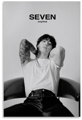 SAPJFVNK Seven Jungkook Leinwand-Kunstalbum, Poster, Hip-Hop-Künstler, Leinwand, Malalbum, Ölgemälde, Dekoration, Teenager, Zuhause, Büro, 30 x 45 cm, ungerahmt, 17