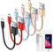 Short USB C Cable 0.2M, 5 Pcs USB to Type C Fast Charging Cord Data Transfer to Phone Charger Cord Nylon Braided for iPhone Google Pixel Xiaomi Samsung Car Charger Power Ban - Black/Red/Blue/Pink/Gold