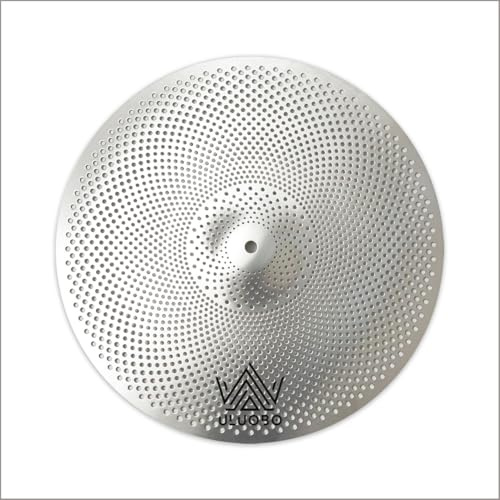ULUOBO Piatto crash da 43,2 cm, silenzioso, silenzioso, per esercitarsi (argento)